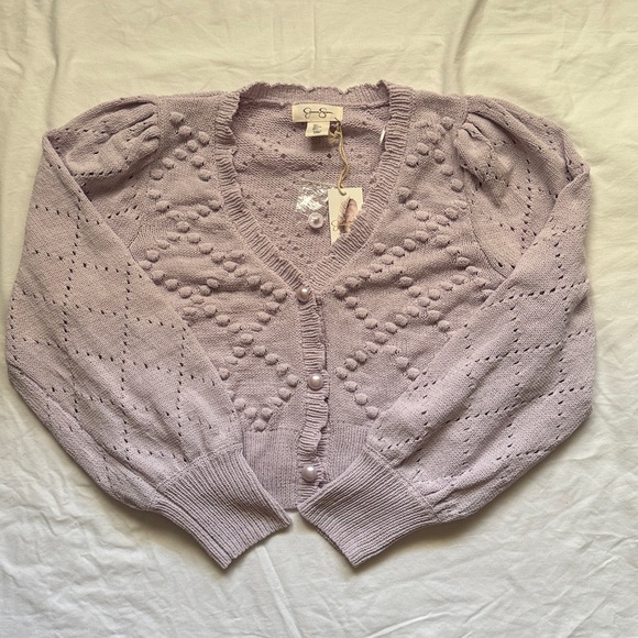 Jessica Simpson Lilac Textured Cardigan - Picture 3 of 9